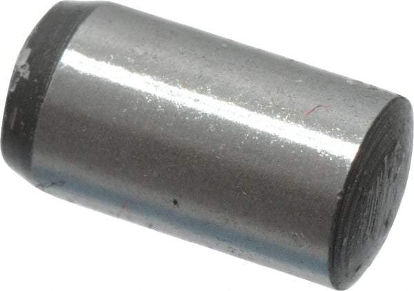 Value Collection - 4mm Diam x 8mm Pin Length Grade 8 Alloy Steel Precision Dowel Pin - Bright Finish, 1 Rounded End - Apex Tool & Supply