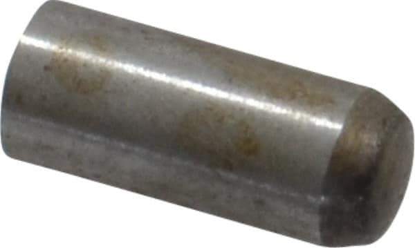 Value Collection - 4mm Diam x 10mm Pin Length Grade 8 Alloy Steel Precision Dowel Pin - Bright Finish, 1 Rounded End - Apex Tool & Supply