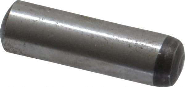 Value Collection - 4mm Diam x 14mm Pin Length Grade 8 Alloy Steel Precision Dowel Pin - Bright Finish, 1 Rounded End - Apex Tool & Supply