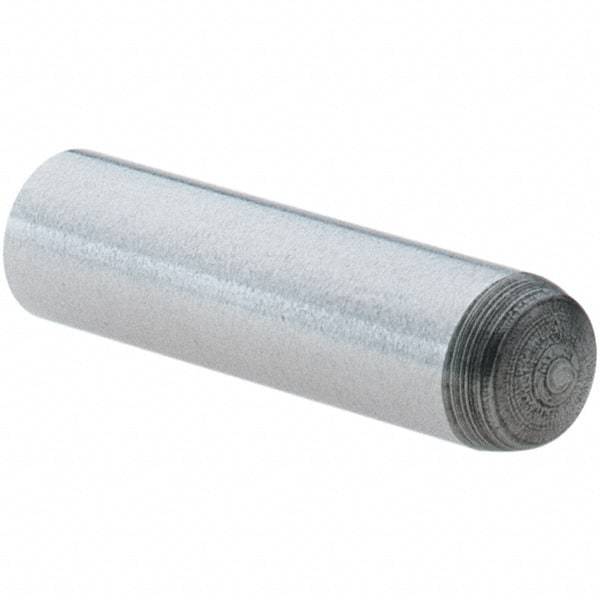 Value Collection - 4mm Diam x 16mm Pin Length Grade 8 Alloy Steel Precision Dowel Pin - Bright Finish, 1 Rounded End - Apex Tool & Supply