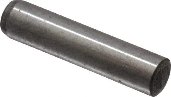 Value Collection - 4mm Diam x 18mm Pin Length Grade 8 Alloy Steel Precision Dowel Pin - Bright Finish, 1 Rounded End - Apex Tool & Supply
