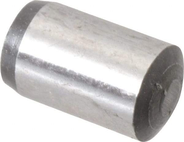 Value Collection - 8mm Diam x 14mm Pin Length Grade 8 Alloy Steel Precision Dowel Pin - Bright Finish, 1 Rounded End - Apex Tool & Supply