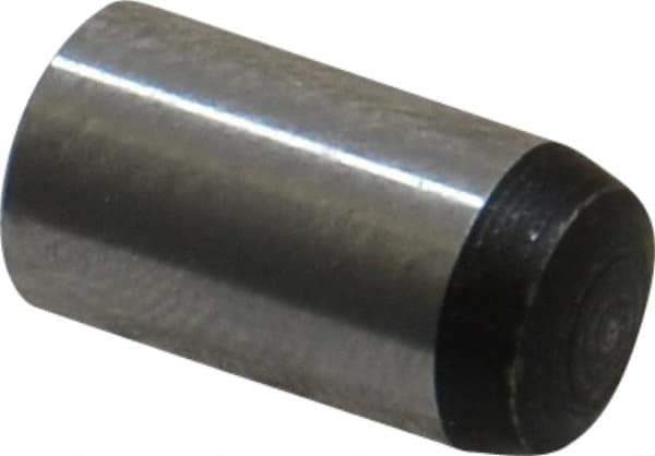 Value Collection - 8mm Diam x 16mm Pin Length Grade 8 Alloy Steel Precision Dowel Pin - Bright Finish, 1 Rounded End - Apex Tool & Supply