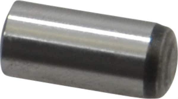 Value Collection - 8mm Diam x 18mm Pin Length Grade 8 Alloy Steel Precision Dowel Pin - Bright Finish, 1 Rounded End - Apex Tool & Supply