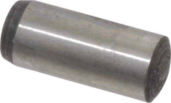 Value Collection - 8mm Diam x 20mm Pin Length Grade 8 Alloy Steel Precision Dowel Pin - Bright Finish, 1 Rounded End - Apex Tool & Supply