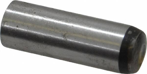 Value Collection - 8mm Diam x 24mm Pin Length Grade 8 Alloy Steel Precision Dowel Pin - Bright Finish, 1 Rounded End - Apex Tool & Supply