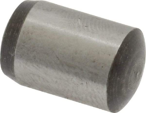 Value Collection - 10mm Diam x 16mm Pin Length Grade 8 Alloy Steel Precision Dowel Pin - Bright Finish, 1 Rounded End - Apex Tool & Supply