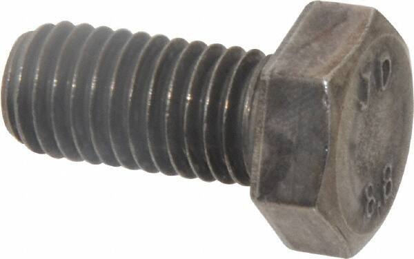 Value Collection - M12x1.75mm Metric Coarse, 25mm Length Under Head Hex Head Cap Screw - Fully Threaded, Grade 8.8 Steel, Uncoated, 19mm Hex - Apex Tool & Supply