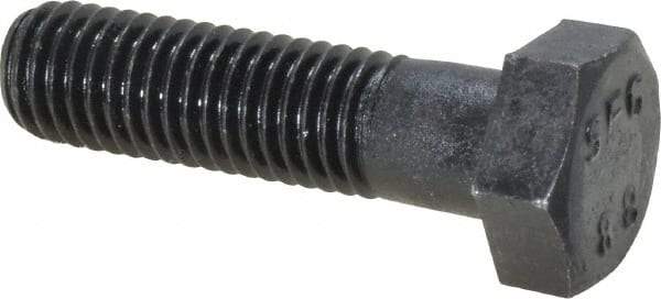 Value Collection - M12x1.75mm Metric Coarse, 45mm Length Under Head Hex Head Cap Screw - Partially Threaded, Grade 8.8 Steel, Uncoated, 19mm Hex - Apex Tool & Supply