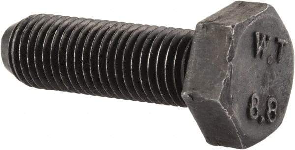 Value Collection - M8x1.00mm Metric Fine, 25mm Length Under Head Hex Head Cap Screw - Fully Threaded, Grade 8.8 Steel, Uncoated, 13mm Hex - Apex Tool & Supply