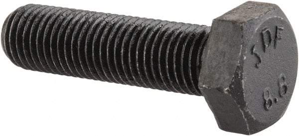 Value Collection - M8x1.00mm Metric Fine, 30mm Length Under Head Hex Head Cap Screw - Fully Threaded, Grade 8.8 Steel, Uncoated, 13mm Hex - Apex Tool & Supply