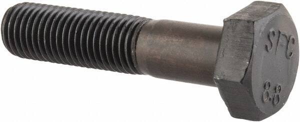 Value Collection - M10x1.25mm Metric Fine, 45mm Length Under Head Hex Head Cap Screw - Partially Threaded, Grade 8.8 Steel, Uncoated, 17mm Hex - Apex Tool & Supply