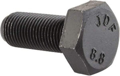 Value Collection - M10x1.00mm Metric Fine, 25mm Length Under Head Hex Head Cap Screw - Fully Threaded, Grade 8.8 Steel, Uncoated, 17mm Hex - Apex Tool & Supply