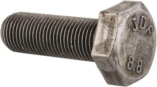 Value Collection - M10x1.00mm Metric Fine, 30mm Length Under Head Hex Head Cap Screw - Fully Threaded, Grade 8.8 Steel, Uncoated, 17mm Hex - Apex Tool & Supply