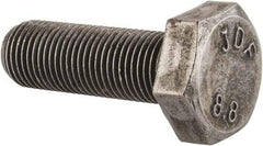 Value Collection - M10x1.00mm Metric Fine, 30mm Length Under Head Hex Head Cap Screw - Fully Threaded, Grade 8.8 Steel, Uncoated, 17mm Hex - Apex Tool & Supply