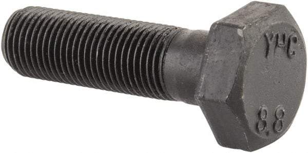 Value Collection - M10x1.00mm Metric Fine, 35mm Length Under Head Hex Head Cap Screw - Partially Threaded, Grade 8.8 Steel, Uncoated, 17mm Hex - Apex Tool & Supply