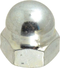 Value Collection - M8x1.25 13mm Width Across Flats, Zinc Plated, Steel Acorn Nut - 15mm Overall Height, Grade 2, DIN 1587 - Apex Tool & Supply