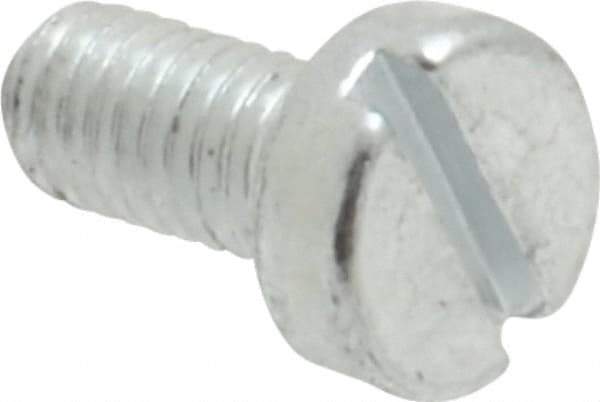 Value Collection - M3x0.50, 6mm Length Under Head Slotted Drive Machine Screw - Cheese Head, Grade 4.8 Steel, Zinc-Plated Finish, Without Washer - Apex Tool & Supply