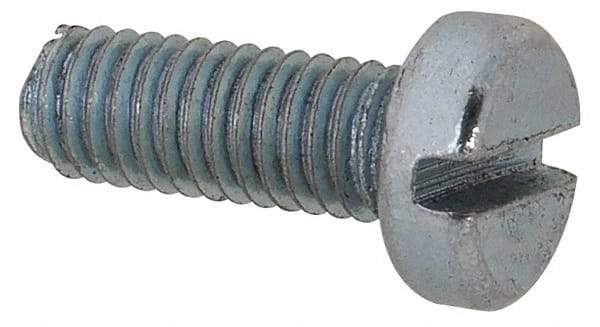 Value Collection - M3x0.50, 8mm Length Under Head Slotted Drive Machine Screw - Cheese Head, Grade 4.8 Steel, Zinc-Plated Finish, Without Washer - Apex Tool & Supply