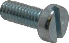 Value Collection - M4x0.70, 10mm Length Under Head Slotted Drive Machine Screw - Cheese Head, Grade 4.8 Steel, Zinc-Plated Finish, Without Washer - Apex Tool & Supply