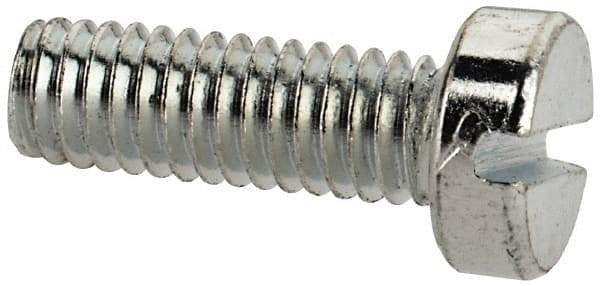 Value Collection - M4x0.70, 12mm Length Under Head Slotted Drive Machine Screw - Cheese Head, Grade 4.8 Steel, Zinc-Plated Finish, Without Washer - Apex Tool & Supply