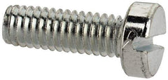 Value Collection - M4x0.70, 12mm Length Under Head Slotted Drive Machine Screw - Cheese Head, Grade 4.8 Steel, Zinc-Plated Finish, Without Washer - Apex Tool & Supply