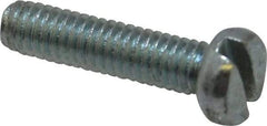 Value Collection - M4x0.70, 16mm Length Under Head Slotted Drive Machine Screw - Cheese Head, Grade 4.8 Steel, Zinc-Plated Finish, Without Washer - Apex Tool & Supply