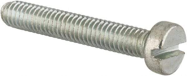 Value Collection - M4x0.70, 25mm Length Under Head Slotted Drive Machine Screw - Cheese Head, Grade 4.8 Steel, Zinc-Plated Finish, Without Washer - Apex Tool & Supply
