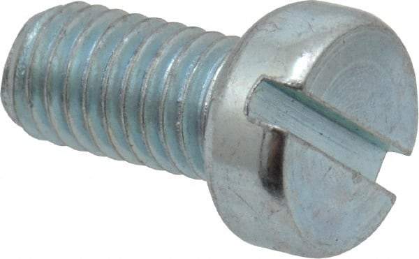 Value Collection - M5x0.80, 10mm Length Under Head Slotted Drive Machine Screw - Cheese Head, Grade 4.8 Steel, Zinc-Plated Finish, Without Washer - Apex Tool & Supply