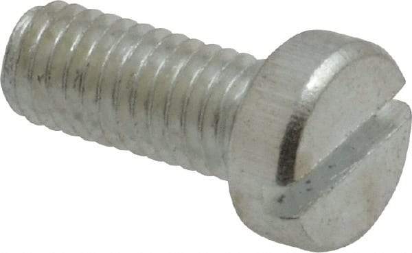 Value Collection - M5x0.80, 12mm Length Under Head Slotted Drive Machine Screw - Cheese Head, Grade 4.8 Steel, Zinc-Plated Finish, Without Washer - Apex Tool & Supply