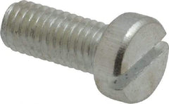 Value Collection - M5x0.80, 12mm Length Under Head Slotted Drive Machine Screw - Cheese Head, Grade 4.8 Steel, Zinc-Plated Finish, Without Washer - Apex Tool & Supply