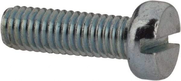 Value Collection - M5x0.80, 16mm Length Under Head Slotted Drive Machine Screw - Cheese Head, Grade 4.8 Steel, Zinc-Plated Finish, Without Washer - Apex Tool & Supply