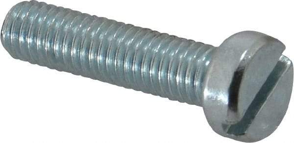 Value Collection - M5x0.80, 20mm Length Under Head Slotted Drive Machine Screw - Cheese Head, Grade 4.8 Steel, Zinc-Plated Finish, Without Washer - Apex Tool & Supply