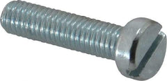 Value Collection - M5x0.80, 20mm Length Under Head Slotted Drive Machine Screw - Cheese Head, Grade 4.8 Steel, Zinc-Plated Finish, Without Washer - Apex Tool & Supply