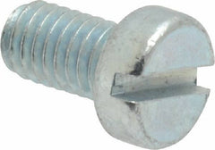 Value Collection - M6x1.00, 10mm Length Under Head Slotted Drive Machine Screw - Cheese Head, Grade 4.8 Steel, Zinc-Plated Finish, Without Washer - Apex Tool & Supply