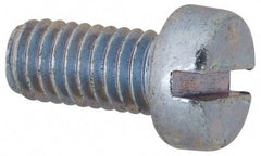 Value Collection - M6x1.00, 12mm Length Under Head Slotted Drive Machine Screw - Cheese Head, Grade 4.8 Steel, Zinc-Plated Finish, Without Washer - Apex Tool & Supply