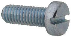 Value Collection - M6x1.00, 16mm Length Under Head Slotted Drive Machine Screw - Cheese Head, Grade 4.8 Steel, Zinc-Plated Finish, Without Washer - Apex Tool & Supply
