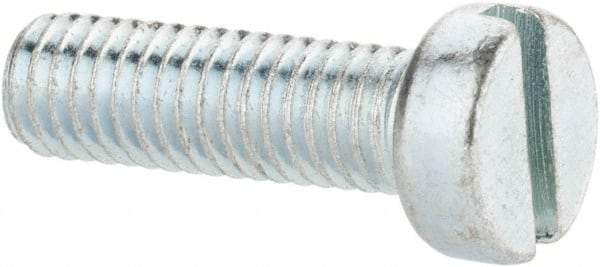 Value Collection - M6x1.00, 20mm Length Under Head Slotted Drive Machine Screw - Cheese Head, Grade 4.8 Steel, Zinc-Plated Finish, Without Washer - Apex Tool & Supply