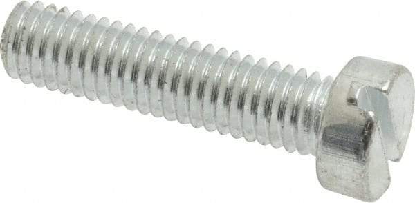 Value Collection - M6x1.00, 25mm Length Under Head Slotted Drive Machine Screw - Cheese Head, Grade 4.8 Steel, Zinc-Plated Finish, Without Washer - Apex Tool & Supply