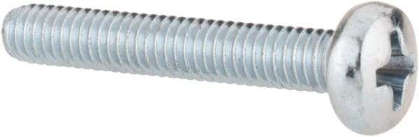 Value Collection - M4x0.70, 25mm Length Under Head Phillips Drive Machine Screw - Pan Head, Grade 4.8 Steel, Zinc-Plated Finish, Without Washer - Apex Tool & Supply
