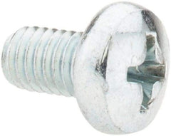 Value Collection - M5x0.80, 8mm Length Under Head Phillips Drive Machine Screw - Pan Head, Grade 4.8 Steel, Zinc-Plated Finish, Without Washer - Apex Tool & Supply