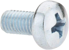 Value Collection - M5x0.80, 10mm Length Under Head Phillips Drive Machine Screw - Pan Head, Grade 4.8 Steel, Zinc-Plated Finish, Without Washer - Apex Tool & Supply