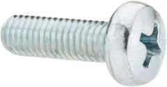 Value Collection - M5x0.80, 16mm Length Under Head Phillips Drive Machine Screw - Pan Head, Grade 4.8 Steel, Zinc-Plated Finish, Without Washer - Apex Tool & Supply