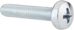 Value Collection - M5x0.80, 25mm Length Under Head Phillips Drive Machine Screw - Pan Head, Grade 4.8 Steel, Zinc-Plated Finish, Without Washer - Apex Tool & Supply