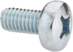 Value Collection - M6x1.00, 12mm Length Under Head Phillips Drive Machine Screw - Pan Head, Grade 4.8 Steel, Zinc-Plated Finish, Without Washer - Apex Tool & Supply