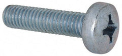 Value Collection - M6x1.00, 25mm Length Under Head Phillips Drive Machine Screw - Pan Head, Grade 4.8 Steel, Zinc-Plated Finish, Without Washer - Apex Tool & Supply