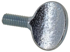 Value Collection - M5x10.00 Oval Shoulderless Grade 2 Steel Thumb Screw - 12mm OAL, 5mm Head Diam x 16mm Head Height, Zinc-Plated Finish - Apex Tool & Supply