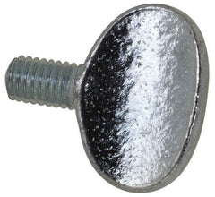 Value Collection - M6x1.00 Oval Shoulderless Grade 2 Steel Thumb Screw - 10mm OAL, 6mm Head Diam x 16.5mm Head Height, Zinc-Plated Finish - Apex Tool & Supply