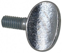 Value Collection - M6x1.00 Oval Shoulderless Grade 2 Steel Thumb Screw - 12mm OAL, 6mm Head Diam x 16.5mm Head Height, Zinc-Plated Finish - Apex Tool & Supply