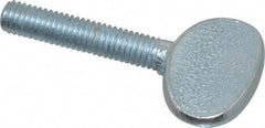 Value Collection - M6x1.00 Oval Shoulderless Grade 2 Steel Thumb Screw - 30mm OAL, 6mm Head Diam x 16.5mm Head Height, Zinc-Plated Finish - Apex Tool & Supply
